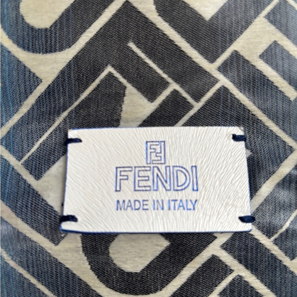 !!SOLD!! FENDI Calfskin Canvas Basket Sea Medium Tote White Blue - Picture 8 of 16